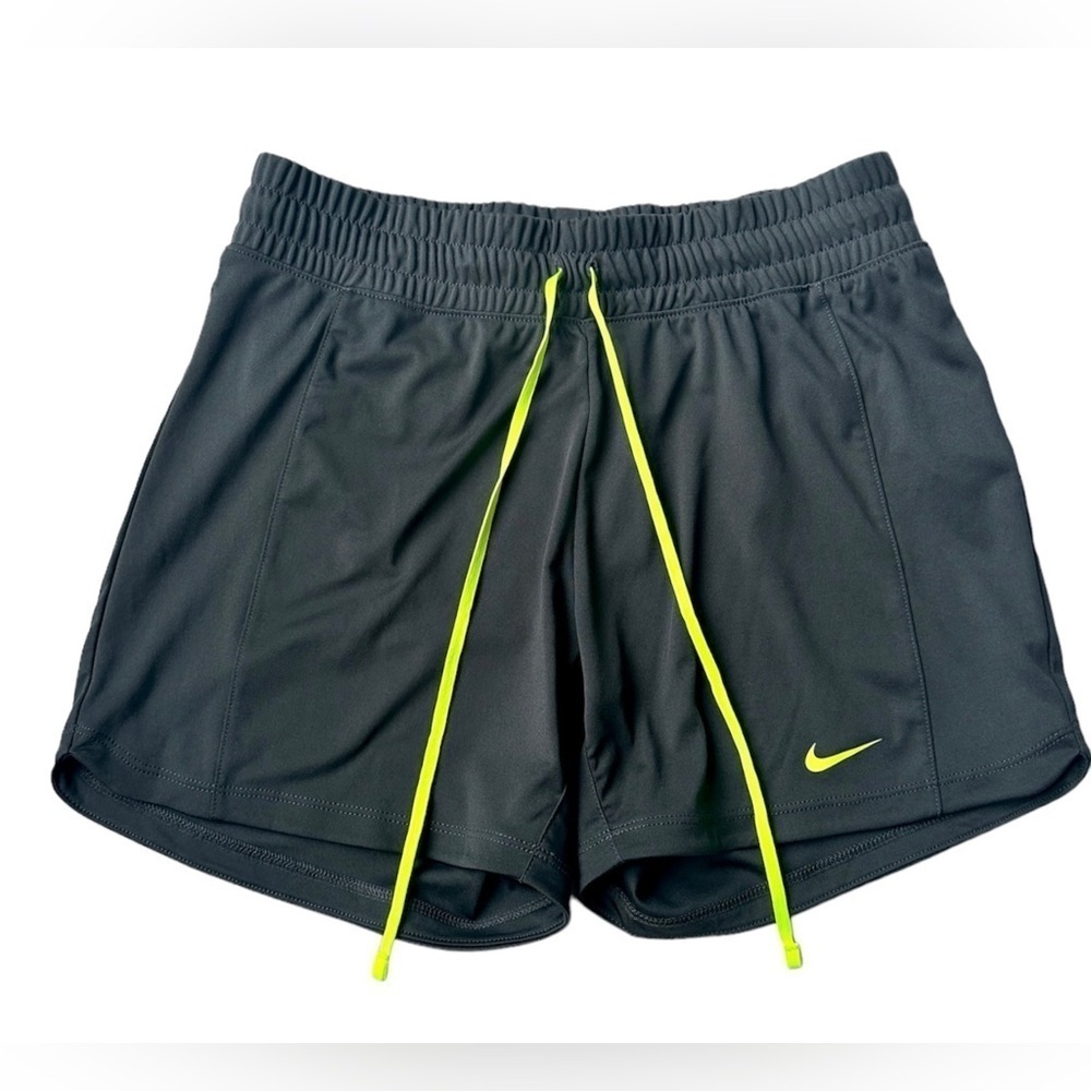 Nike Gray Green Athletic Unlined Workout Drawstring Running Shorts Women’s XS